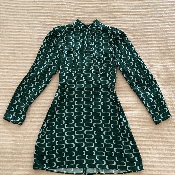 Reformation Samuel Silk Mini Long Sleeve Dress, size 2. Worn Once! Party Dress - Picture 4 of 12